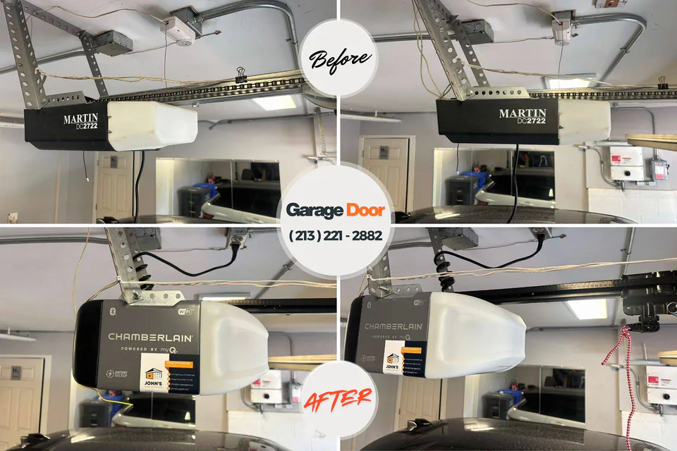 Before and after: garage door repair Peshtigo, WI
